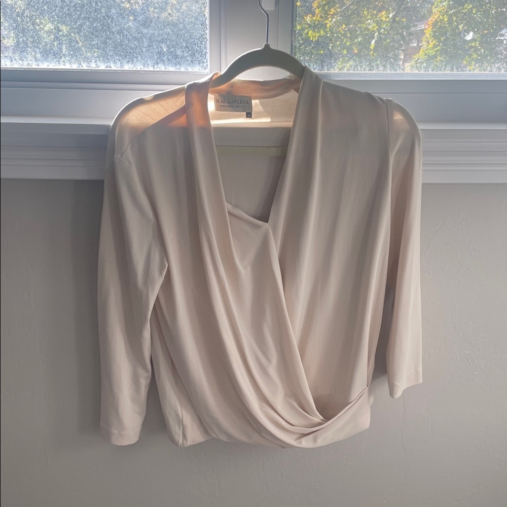 MM Lafleur Cream Draped Blouse